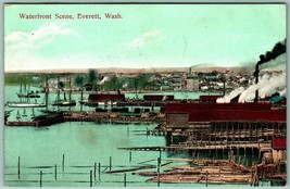 Waterfront Scene Everett Washington WA 1910 DB Postcard I9 - £5.74 GBP