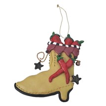 Large Clay Texas Cowboy Boot Chili Pepper Christmas Ornaments Star Spicy - £12.25 GBP