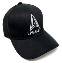Dweebzilla USSF United States Space Force Logo Solid Black Curved Bill Adjustabl - £10.75 GBP