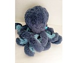 Manhattan Toy Navy Aqua Blue Octopus Plush Curling Tentacles Stuffed Ani... - $20.77