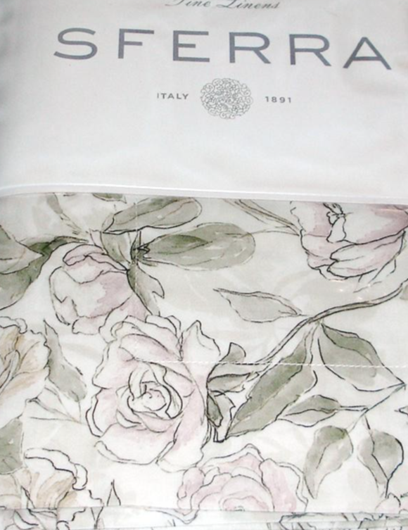 Sferra Victoria Boudoir Sham Cotton Sateen Willow Floral Watercolor Ital... - $39.50