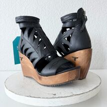 NEW Lane Boots BECCA Womens Black Wedges Western Sandals Leather Wooden ... - $148.50