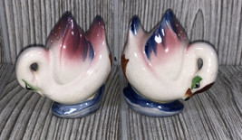 Vintage Pink &amp; Blue SWAN SALT &amp; PEPPER Shakers - SO PRETTY - £10.08 GBP