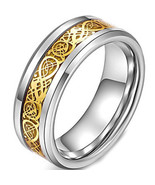 COI Jewelry Tungsten Carbide Ring Dragon Pattern Inlays-TG2128(US8/10.5/... - £23.88 GBP