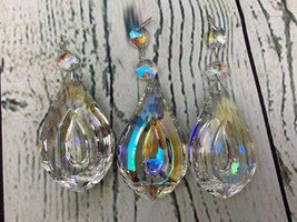 ?3 Pieces Crystal Prisms Chandelier Clear Teardrop Ornament Pendants Crystal - £18.68 GBP