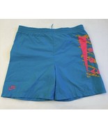 Vintage Neon Nike Aqua Gear Teal Hot Pink Swim Shorts Size XL - $23.99