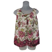 Talbots Woman Blouse Womens Size S Floral Print Pleated SILK Tank Top - £9.67 GBP