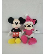 Disney Mickey &amp; Minnie Mouse Duo Pink Dress With Matching Hat Both 9&quot; Ve... - £12.49 GBP