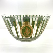 Vintage Cera Bowl Green Stripes Gold Athena With Cherub MCM Unique Rare - £55.22 GBP