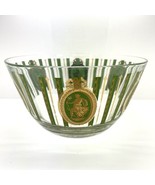 Vintage Cera Bowl Green Stripes Gold Athena With Cherub MCM Unique Rare - £52.90 GBP