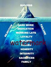 BUSINESS &amp; INDIVIDUAL SUCCESS MOTIVATION ICEBERG HARD WORK FAILURE PHOTO... - $5.58+