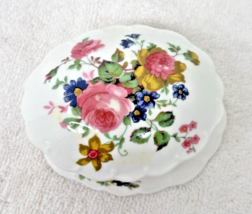 Beautiful Pink Rose Floral English Bone China Trinket Box Oval Shape 4 x... - $341.20 MXN