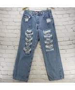 Vintage 90s Tommy Hilfiger Jeans Boys 18 (28x27) Distressed Skater Wide ... - $39.59