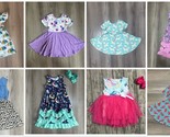 NEW Boutique Baby Girls Dress Lot Size 6-12 M Mermaids Tie Dye Watermelo... - £31.96 GBP