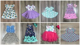 NEW Boutique Baby Girls Dress Lot Size 6-12 M Mermaids Tie Dye Watermelon Tutu - £31.96 GBP