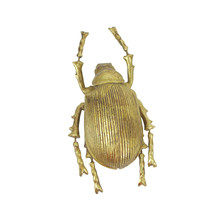 Resin Gold Ground Beetle Painted Sculpture Wall Art Home Decor Hanging Statue - £35.19 GBP