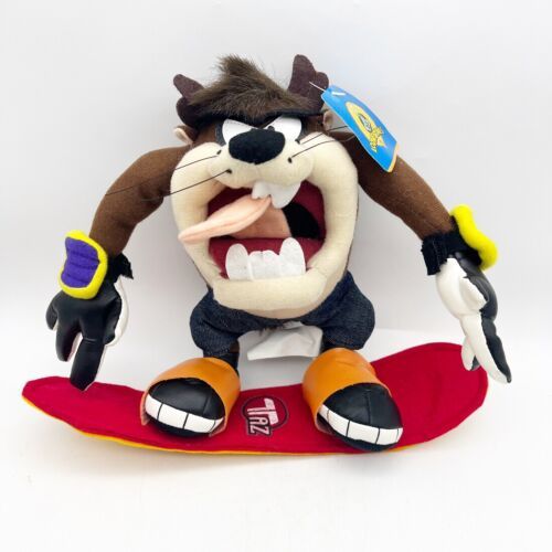Taz Tasmanian Devil Snowboard 8" ACE 1998 Looney Tunes Stuffed Plush Toy NWT - $29.99