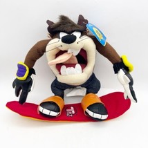 Taz Tasmanian Devil Snowboard 8&quot; ACE 1998 Looney Tunes Stuffed Plush Toy NWT - £23.97 GBP