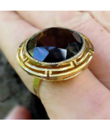 Natural HUGE smoky QUARTZ Silver Ring  SOLITAIRE 1970S mODERNIST RING + ... - $8,570.96 MXN