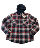 Legendary Outfitters Men’s Flannel Shirt Jacket With Hood Plaid Red XL - £21.84 GBP