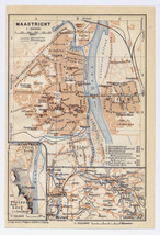 1910 Antique City Map Of Maastricht Mount Saint Peter / Holland Netherlands - £16.86 GBP