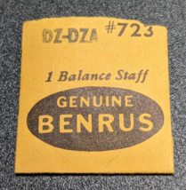 NOS Genuine BENRUS CAL. DZ DZA Watch Replacement Part #723 - BALANCE STAFF - £13.29 GBP