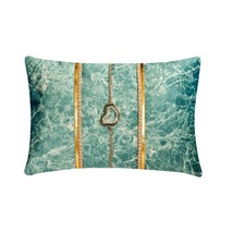 Solar Quartz Teal - Teal Blue Suede Lumbar Pillow Cover - £34.25 GBP+