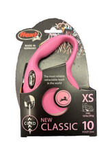 Flexi Dog Leash XS Pink New Classic Retractable 10 Foot 18 lbs Max - £17.54 GBP
