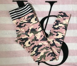 Victoria&#39;s Secret Pink * Pink Camo Print Ultimate Striped Waist Legging ... - £62.47 GBP