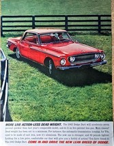 Dodge Dart less dead weight live action red hardtop-1962 Vintage Print Ad - $185.89 MXN