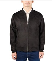 Infinity Mens Bomber Jacket Black Faux Suede Stretch Pockets Lined Heavy... - $1,049.56 MXN