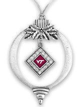 48585 Virginia Tech Hokies Pewter Bulb Ornament with Rhinestones - £13.48 GBP