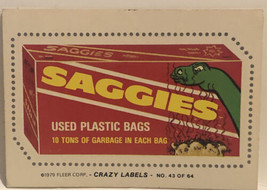 Vintage Saggies Crazy Labels 1979 Used Plastic Bags Wacky - £3.10 GBP