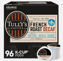 Tully&#39;s Coffee French Roast Decaf, Keurig K-Cup Pod, Dark Roast, 96 Count - $543.07 MXN
