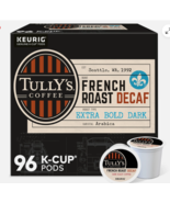 Tully&#39;s Coffee French Roast Decaf, Keurig K-Cup Pod, Dark Roast, 96 Count - $543.07 MXN