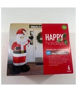 Happy Holidays 6ft Inflatable Light Up Santa LED Indoor Outdoor Christma... - $75.81 CAD