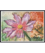 Grand Dame Blossom in My Garden 2014 : Plain Air Flower Abstract ACEO Fi... - £42.68 GBP
