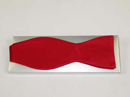 Men's Self Bow Tie By Hand J.Valintin Collection Solid Satin #92545 Red image 2