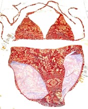 Sunsets Praire Red Halter Bikini Swimsuit Medium Top &amp; X-Large Bottoms NWT $89 - £46.76 GBP