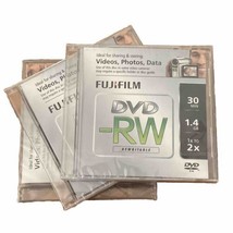Fujifilm DVD-RW Camcorder Mini 1.4GB 30 Mins 2X Jewel Case Lot Of 3 Sealed New - £9.49 GBP