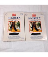 Ibici Segreta 140 Den set 2 sz 3 Nero black Sheer Knee High Support stoc... - $35.54 CAD