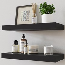 Bellsal Floating Shelves, Black Engineered Wood Wall Shelf Set, Bathroom Decor - £30.02 GBP