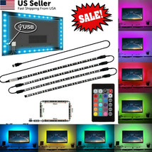 Usb Rgb Led Backlight Color Changing Light Strip For 40&quot;-60&quot; Tv Size With Remote - £17.57 GBP