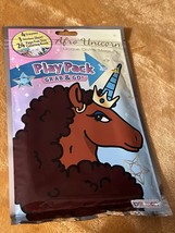 NEW AFRO UNICORN grab &amp; go play pack crayons stickers coloring book - $7.70