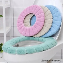 2PK - New Bathroom Soft Warm Toilet Seat Cover Mats - £17.26 GBP