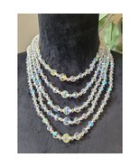 Women&#39;s Aurora Borealis Crystal Beaded Multi Strand Necklace With Hook Lock - $641.35 MXN