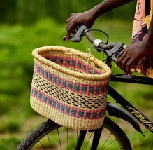 Ghana Bolga Front Bike Basket, Farm Market  Basket, Shopping Basket, Bik... - £73.53 GBP