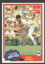 Boston Red Sox Tony Perez 1981 Topps Coca Cola Coke Baseball Card #8 nr mt  ! - £0.37 GBP