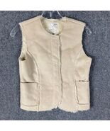 Old Navy Suede Vest Sherpa Lined Girls XL Beige 100% Polyester Kids - $16.73 CAD