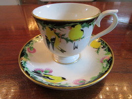 Lenox &quot;Birds of America&quot; GOLD FINCH cup and saucer orig [86c] - £47.21 GBP